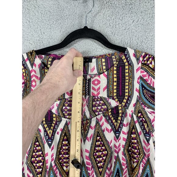 Glam Purple Boho Paisley Multicolor Keyhole Dress Women’s Small Lightweight - Picture 4 of 9